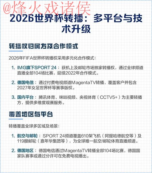 2026世界杯直播入口：热门平台推荐